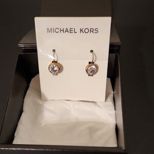 Michael Kors Rose Gold Two-Tone Crystal Earrings